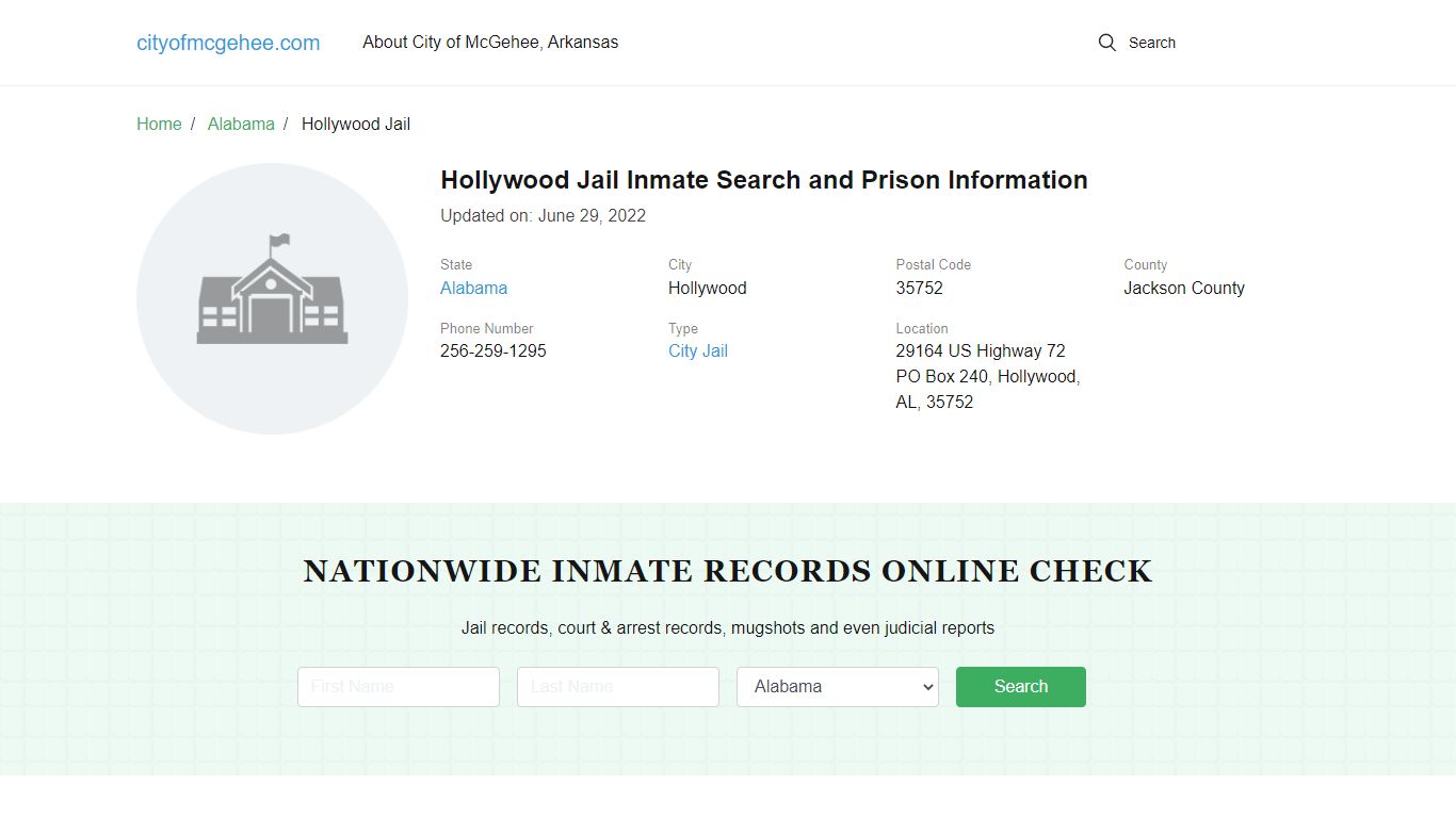 Hollywood Jail Inmate Search, Visitation, Phone no. & Mailing Information